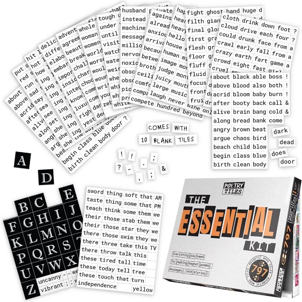 The Essential Kit of Word Magnets - Everything Needed for Fun Fridge Poetry - 79